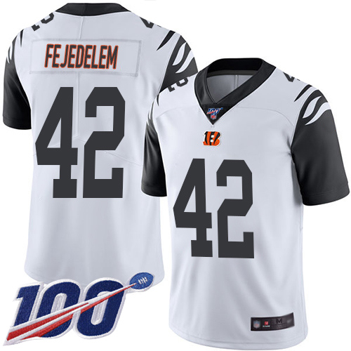 Cincinnati Bengals Limited White Men Clayton Fejedelem Jersey NFL Footballl #42 100th Season Rush Vapor Untouchable->cincinnati bengals->NFL Jersey